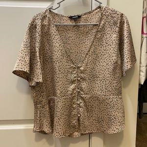 Express peplum satin shirt